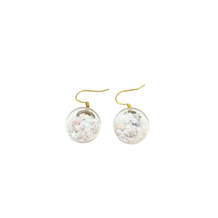 earrings steel gold glass balls with stears2
